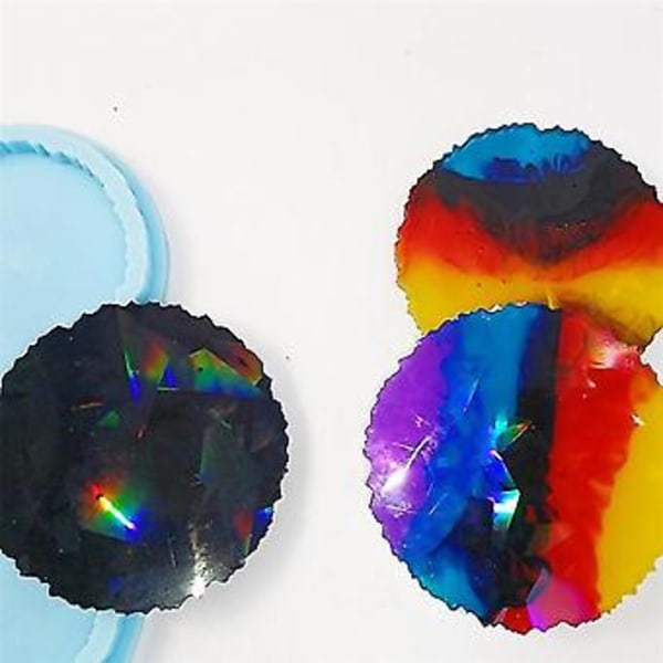 Holografisk Lys Og Skygge Kop Pad Måtte Krystal Epoxy Resin Form, A