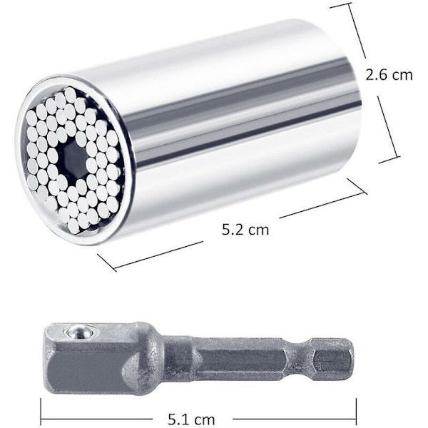 Universell momentnyckel magisk skiftnyckelgrepp multifunktionell universell spärrhylsa 7-19mm borrchuckadapter handverktyg Ett set