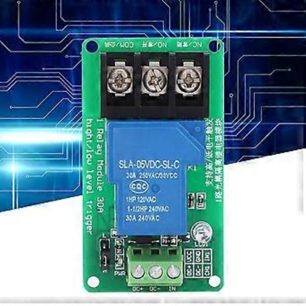 Relämodul 1 Kanal med Optokopplarisolering Stöd Hög och Låg Nivå Trigger Switch 30A5V