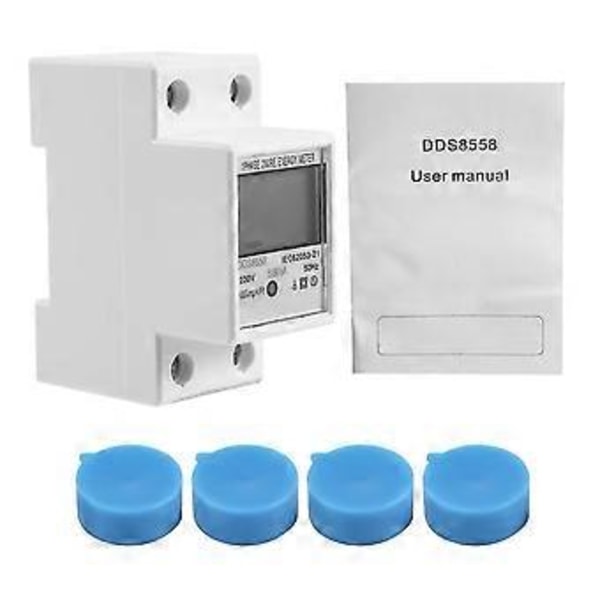 Din-skena Kwh-mätare 1-fas 2-tråds Lcd Digital Display Strömförbrukning Energi Elektrisk Kwh-räknare Ac110v-230v 50/60hz h
