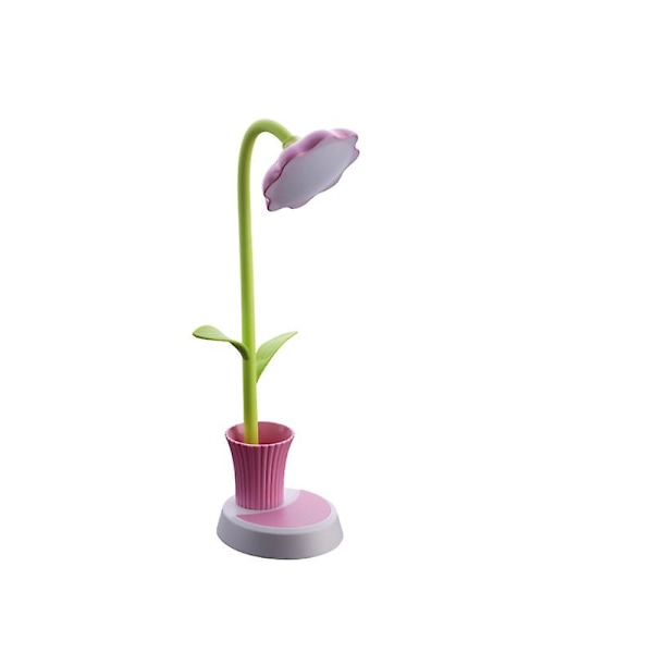 Barnebordlampe, dimbar nattbordslampe med berøringssensor, øyevennlig leselampe med penneholder, USB-oppladbar bordlampe for barn jenter