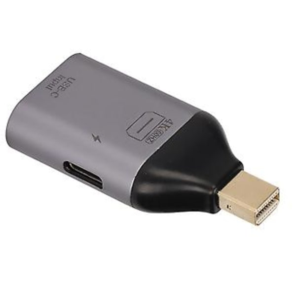 4K 60Hz USB C Hona till Mini Displayport Hane Adapter Konverterare och PD Strömadapter för Mobiltelefon PC Projektor och Monitor