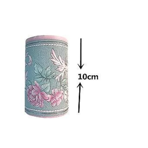 Självhäftande PVC Vintage 3D Vattentät Väggbård (rosröd)