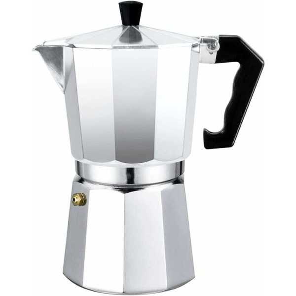 Italiensk Moka Express Aluminum Espresso Kaffemaskine - Gennemsigtig dækket (9 kopper 450 ml)