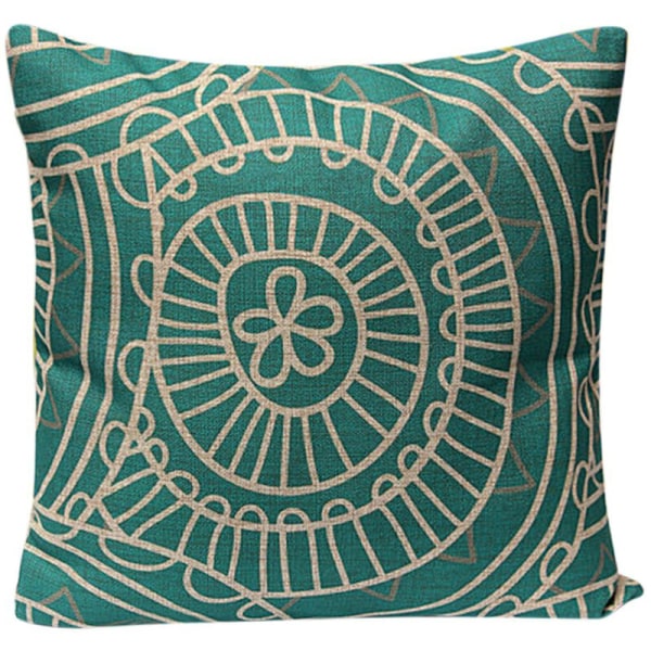 Koristeellinen neliönmuotoinen pellavapäällinen 17 tuumaa x 17 tuumaa tyynynpäällinen (geometrinen verkko)