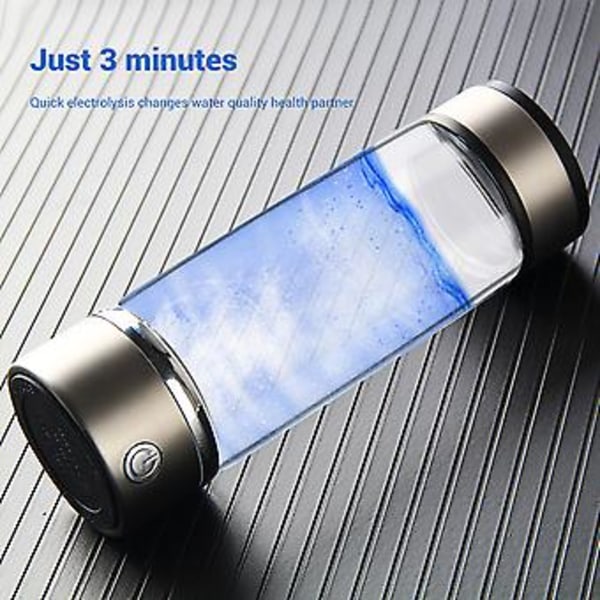 Bærbar 360ml Hydrogenrigt Vandglas USB Genopladelig Ion Vandgenerator Hydrogenrigt Vandkop Generator