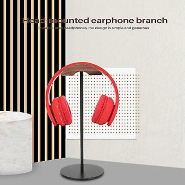Hovedtelefonholder, valnøddetræ & aluminium headsetholder, naturlig valnød gaming headset holder med solid H