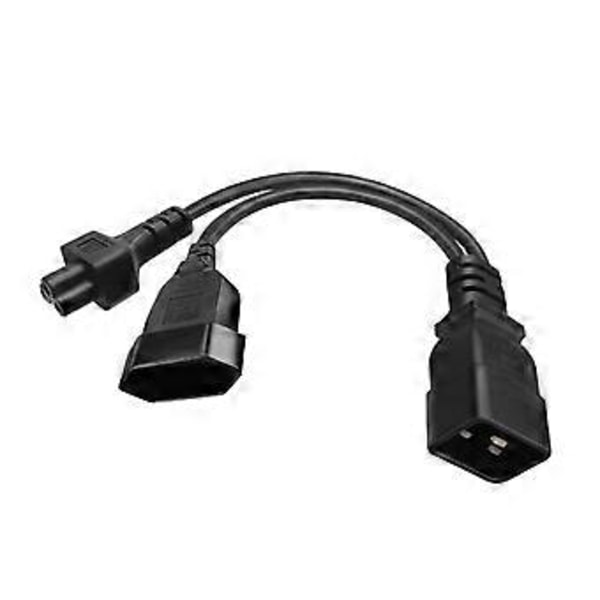 IEC320-C20 Han til IEC320-C5 +EU4.0mm Hun Adapterledning Y-splitter Strømledning