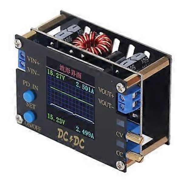 DC Buck Boost-omvandlare Justerbar Spänning CC CV Strömförsörjningsmodul 7-32V 4A 50W