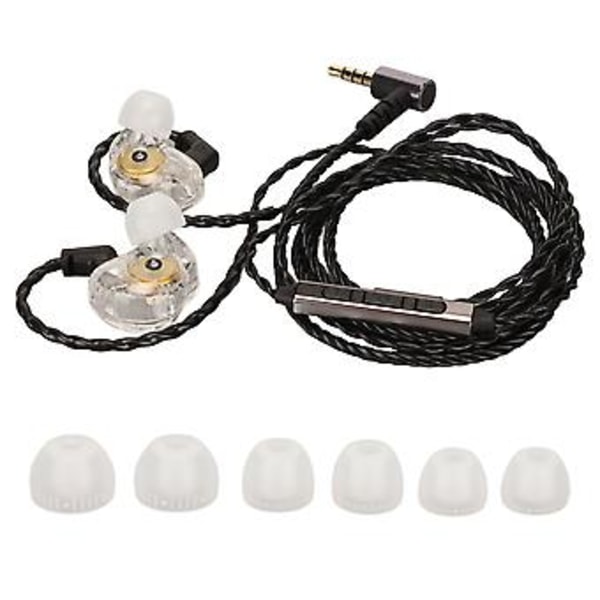 HiFi Trådbundna Hörlurar Stereo Dynamisk Hybrid 3.5mm Trådbundna Monitorhörlurar med Mikrofon för Audiofiler DJs Sångare