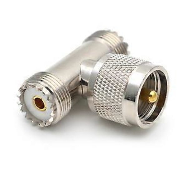 PL259 UHF Han til Dobbelt SO-239 UHF Hun SO239 Triple Tee Type 3-vejs Adapter