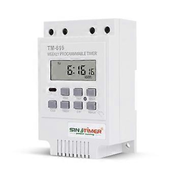 TM616W-2 30A 220V Elektroninen Viikoittainen Ohjelmoitava Digitaalinen Aikakytkin Rele Ajastin Ohjaus Ajastin Din-kiskoon Asennettava