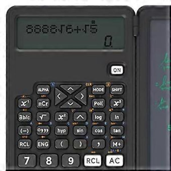 Lommeregner med skrivetavle 12 cifre LCD-display Funktionslommeregner Bærbar lommeregner til kontor skole A