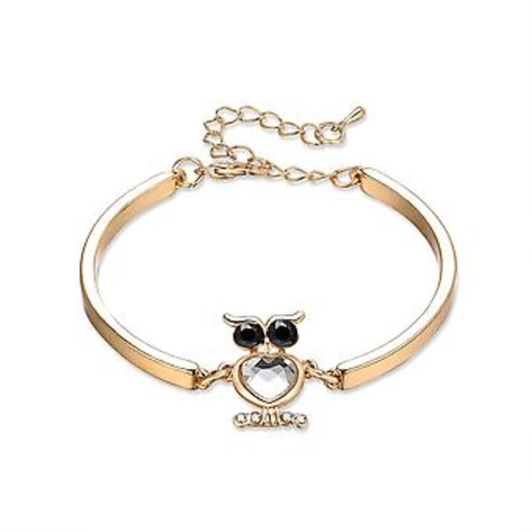 Distinkt Ugglemönster Rhinestone Legering Justerbart Kedjearmband för Kvinnor