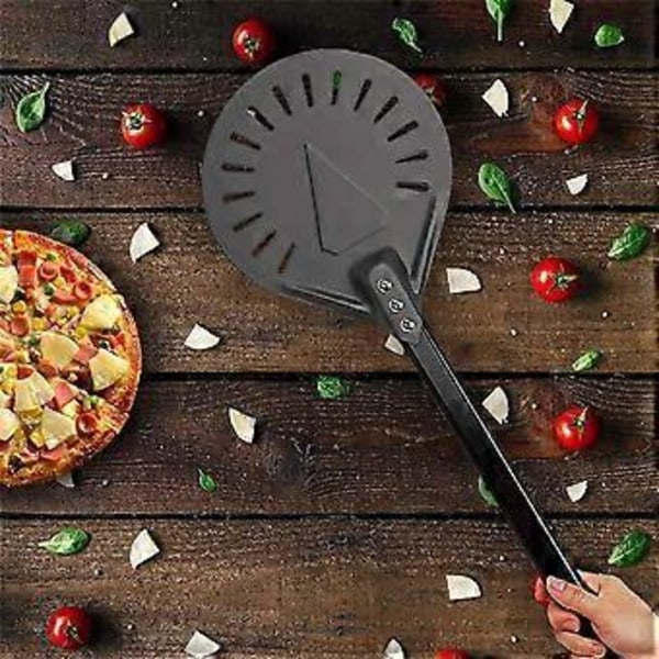 Pizza Vendingsspade i Metall Oversize Profesjonell Lang Rund Pizzaverktøy Aluminium Justerbart Bakverk Avtakbart Håndtak