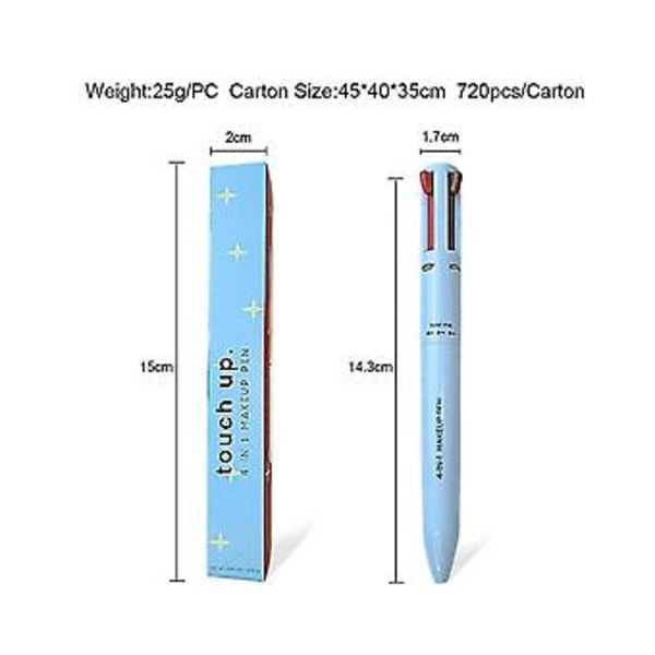4-i-1 Makeup Pen Touch-up Pen Makeup Øjenbryn Blyant Vandtæt 4 Farver Multifunktionel Makeup Beau
