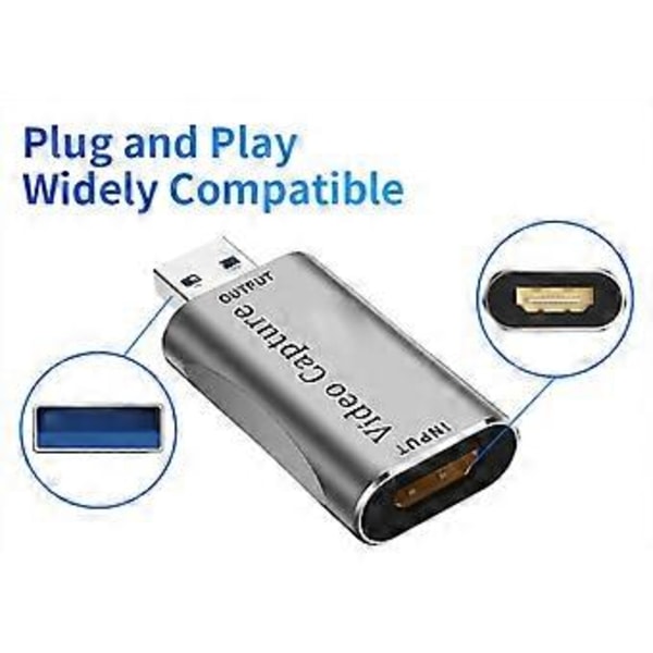 USB3.0 Videokaappauskortti 4K60hz Video HDMI-yhteensopiva Suoratoisto Jaa