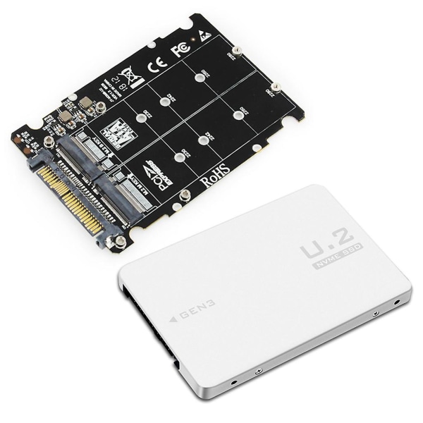 Adapter för M.2 SSD till U.2 2-i-1 för M.2 Nvme och Sata-buss Ngff SSD till Pci-e U.2