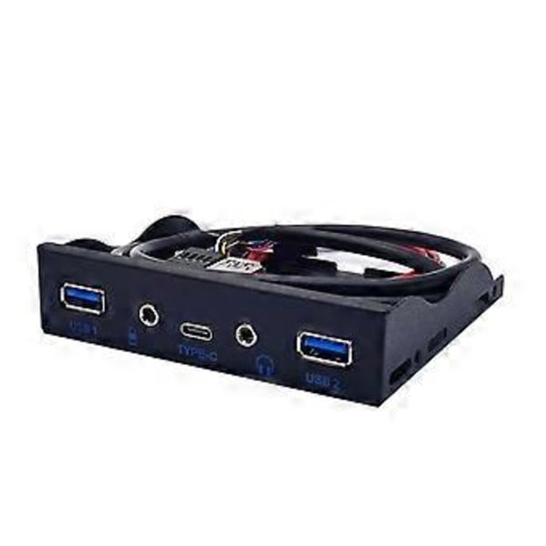 3,5 tommer 19-pin til Type C HUB Splitter Floppy Bay Jack Udvidelse Frontpanel