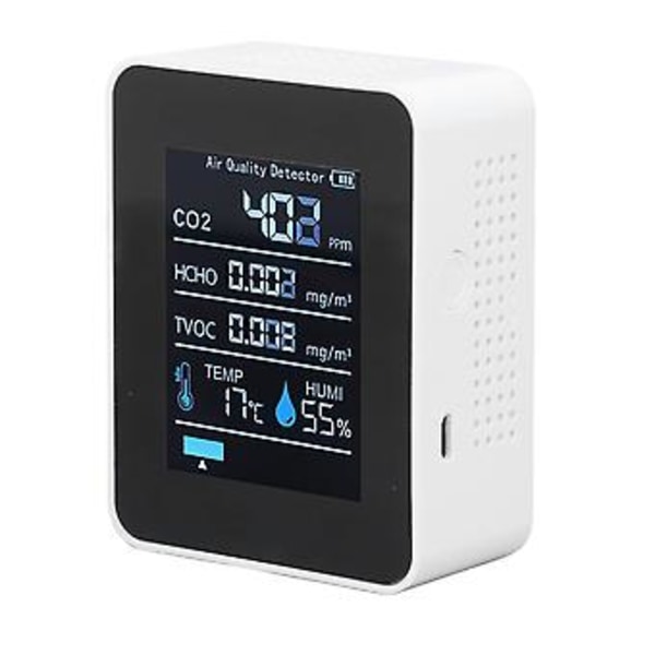 TVOC Tester, 5 i 1 Lufttemperatur Fugtighedstester C Tester Pålidelig og Holdbar