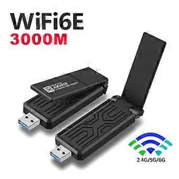 3000Mbps USB Netværkskort WiFi6 Trådløs Adapter AX3000M Usb3.0 til Bærbare og Stationære Computere Understøtter IEEE 802.11a/ax
