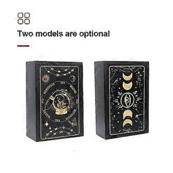 Tarotkort-etui og stativholder i tre, Tarotkortboks for spådom, smykkeskrin, utstillingsstativ for heks, B