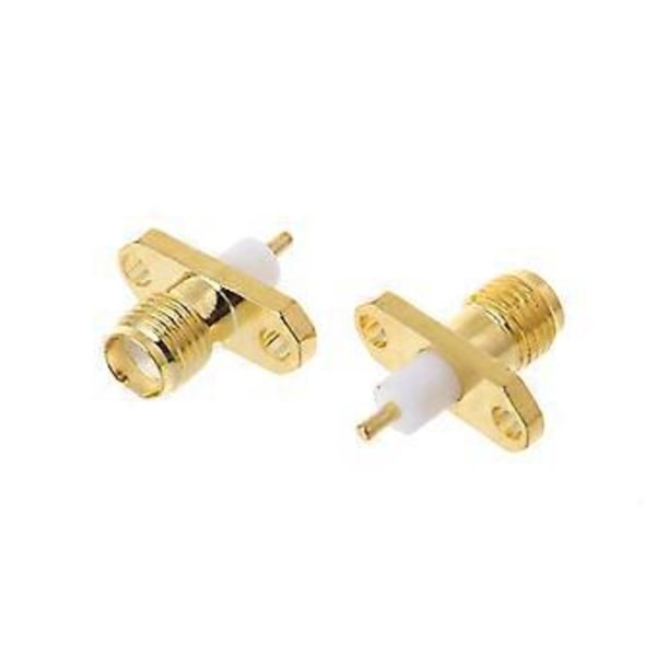 10kpl SMA Naaras 2-reikäinen Laippa PTFE Juotos Paneelikiinnitys Adapteri RF Liittimet Str