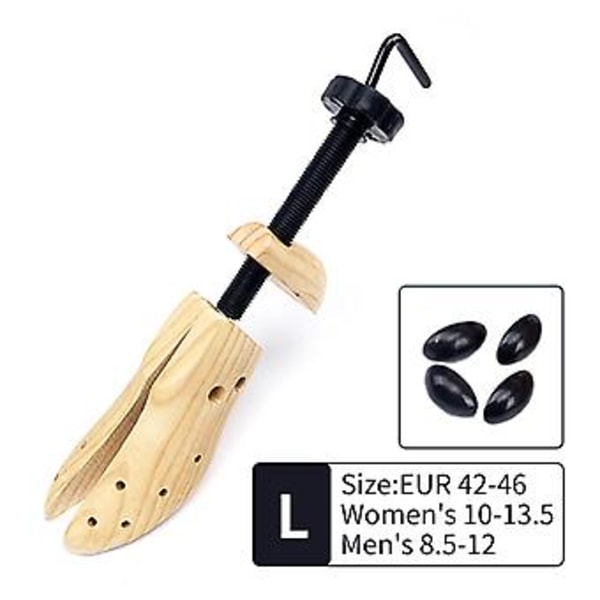 Skosträckare Justerbar Trä Professionell Breddare Skoexpander Unisex för Män Kvinnor L 42‑46 Storlek