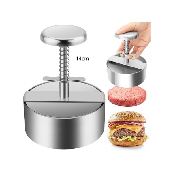 Burger Press, 304 Stainless Steel Hamburger Press, Adjustable Ground Steak Burger Press, Easy to Use, Non-Stick Hamburger Press for Family Gathering