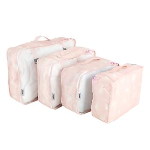 8 st Bärbara Klädförvaringsväskor Underkläder Packning Rese Bagage Organizer Rosa Alpaca