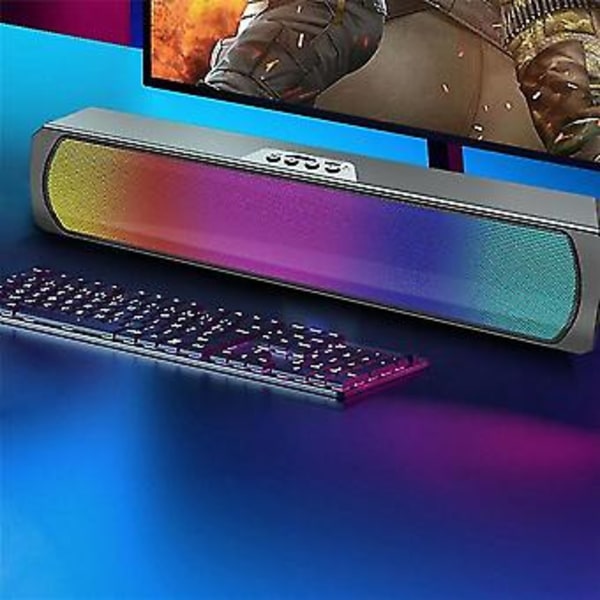 Rgb Soundbar Trådlös Bluetooth Stark Subwoofer Skrivbordshögtalare
