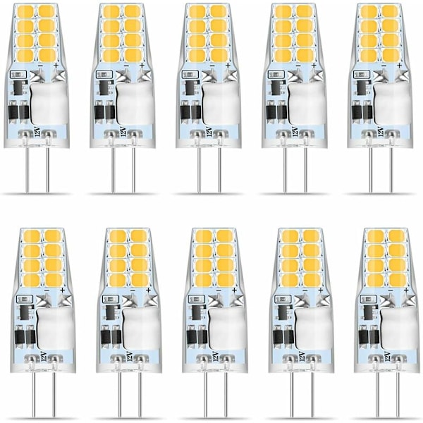 G4 LED Warm White, 10 LED Lamp G4 12V, 3W Warm White 3000K 16x 2835 SMD Replaces 35W Halogen Lamp, No Flicker, G4 Bulb 350 Lumen, 360° Beam Angle, N