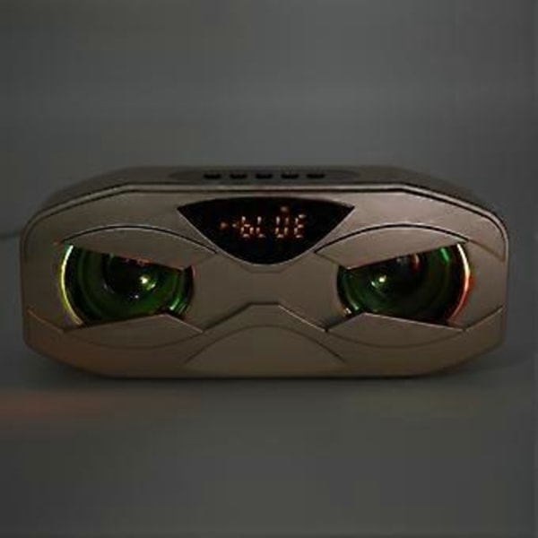 Guld Robot Högtalare: Liten Design med LED-Ljus och Inbyggd Mikrofon