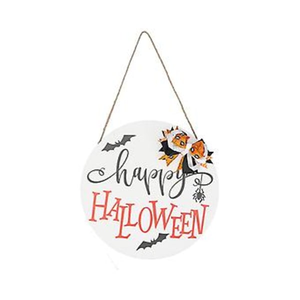 Velkomstskilt til hoveddør, edderkop- og flagermusdesign, hængende velkomstskilt i træ, Halloween-dekoration, ultimativ pålidelighed