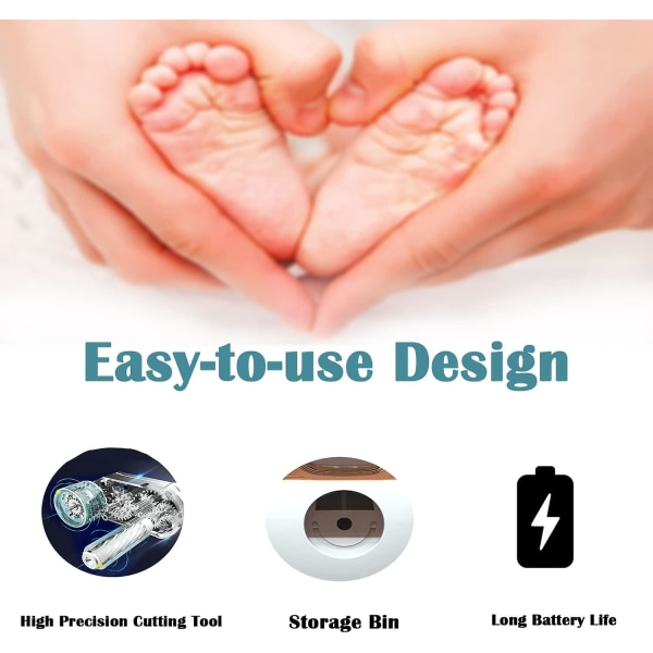 Automatisk negleklipper, usb oppladbar sikkerhetsfingerneglekutter og fil 2 i 1 design med oppbevaring av neglerester, elektrisk negleklipper