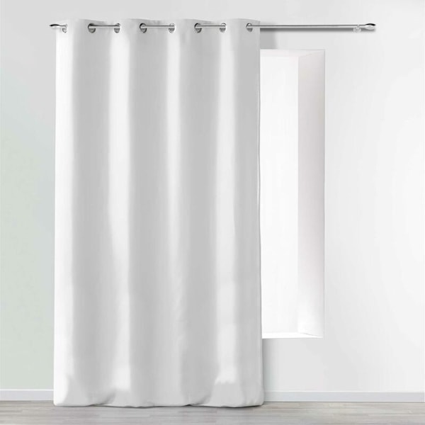 interior softness Eyelet Curtain 140 x 260 cm Plain Microfiber Polyester, White