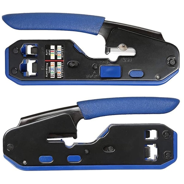 Nettverkskabeltester Rj45 Crimp Tool Kit Cat5 Cat5e Cat6 Crimping Tool Kit, 50stk Rj45 Cat6 Connect