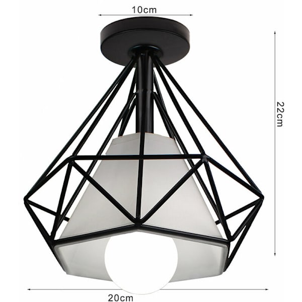 Retro taklampa svart metall hängande lampa för hall sovrum kök vardagsrum E27 bas