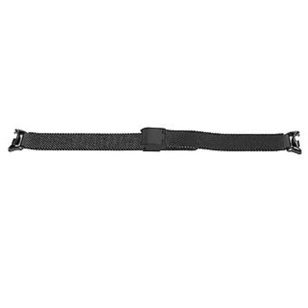 Justerbart Ersättningsarmband Andningsbart Viklås Snabbkoppling Rostfritt Stål Klockarmband för Mi Band 8 Svart