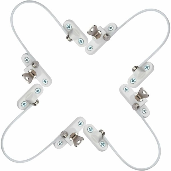 4 st öppningsbegränsare för fönster och dörrar PVC fönsterbegränsare med barnsäkerhetsspärr med nyckellåsskruvar för fönster
