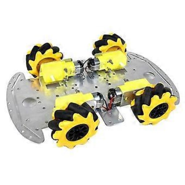 Smart Robotbilsett Firehjuls Smart Mecanum Hjul Enkeltlags Aluminium Legering Bilchassis DIY Monteringssett