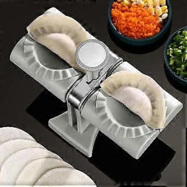 Zk- Dubbelhuvud Automatisk Dumpling Maker Ravioli Pressform Tillverkningsverktyg för Hushåll