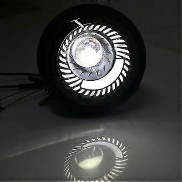 Motorsykkel Cafe Racer Bobber 6,5 tommers LED-frontlys Spiral Hvit Sidemontert Brakett