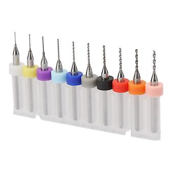 10 stk. Mini Tungsten Stål Twist Bor til Printkort (0.3-1.2mm)