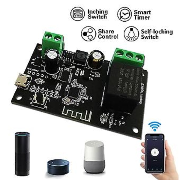 Tuya Wifi S Enkelriktad S Relämodul Punkt Automatisk Lok Mobil Ph App Fjärrkontroll