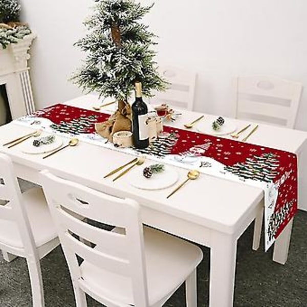 Juldekoration, Jul Tomte Bordslöpare Dvärg Randig Bomull och Linne Duk Jul Tomte Bordslöpare Världsklass Design