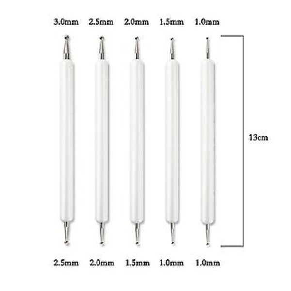 Präglingsverktyg Set Dubbeländad Spårnings- och Prickverktyg Stylus För Kolpapper Mandala Stenmålning, Keramiklera, Präglingskonst 5 st