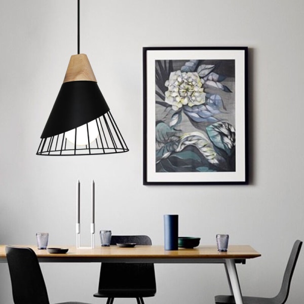 Retro Pendellampe Badminton Hængende Loftlampe Form Sort Lysekrone