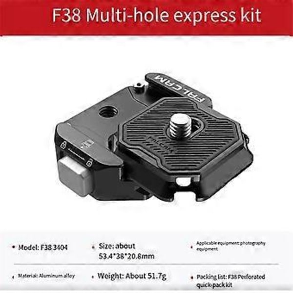 F38 Multi-Hål Snabbkopplingsplatta Kit Stativfäste Adapter Snabbkopplingsplatta Kameratillbehör