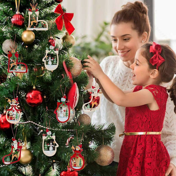 Julepynt i tre, julepynt, DIY-trepynt i tre for julepynt og festdekorasjoner